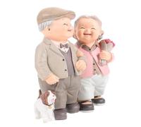 Homoyoyo Figurita De Pareja Anciana Resina Multi-Color Adorno para Bodas y Decoración Romántica para Hogar para San Valentín y Cumpleaños