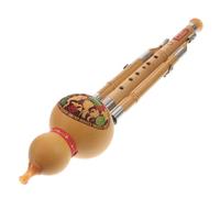 Homoyoyo Flauta Hulusi Hecha a Mano de Bambú y Calabaza Natural, Instrumento Musical Étnico en Clave C, 3 Tonos, para Principiantes y Amantes Música, Adecuado para Estilo Estilo Aleatorio