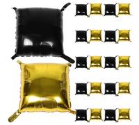 Homoyoyo Fondo de Globos Cuadrados de Aluminio Negro y Dorado, 25 Piezas Doble Cara y Sistema de Suspensión Cintas, Decoración Reutilizable para Bodas, Cumpleaños y Shower