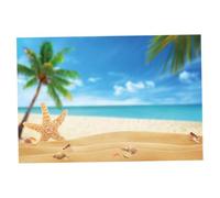 Homoyoyo Fondo Fotográfico de Playa 180X110 CM Diseño de Paisaje Hawaiano y Palmeras Tela Ligera para Decoración de Fiestas Sesiones de Fotos y Eventos Temáticos