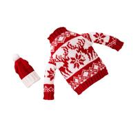 Homoyoyo Funda para Botella de Vino Navideña Sombrero Tejido Rojo de Reno, Decoración Festiva para Botellas, Material Textil, Uso para Cenas y Fiestas Navideñas, Juego