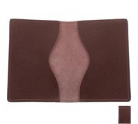 Homoyoyo Funda para Tarjetas de Visita de Piel Auténtica Color Café, Tarjetero Masculino Compacto y Portátil, Organizador de Tarjetas para Hombres de Negocios, Estuche Práctico y Durable