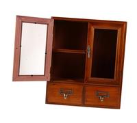 Homoyoyo Gabinete De Boticario Botiquín De Pared Gabinete De Almacenamiento De Encimera Mini Gabinete De Encimera Botiquín De Granja Mueble De Pared Vintage Antiguo Gabinete Pequeño Madera