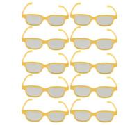 Homoyoyo Gafas 3D Anaglifo Amarillas 10 Unidades 13,2x13,9x3,8 Cm Lentes Alta Transparencia para Películas, Videojuegos y Pantallas de Ordenador, Compatibles Cámaras y Proyectores