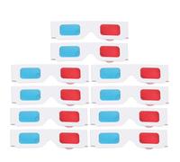 Homoyoyo Gafas 3D de Papel Rojo y Azul, 10 Unidades, para Ver Películas en Casa y Cine, Accesorio Ligero y Portátil para Visualización 3D en Televisión y Vídeo