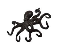 Homoyoyo Gancho de Diseño de Ocho Brazos de Hierro Fundido Negro para Colgar Llaves y Ropa, Diseño Decorativo y Funcional que Ahorra Espacio Adecuado para Sala de Estar y Oficina
