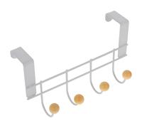 Homoyoyo Gancho para Puerta sin Perforar Perchero Horizontal de 4 Ganchos Colgador Resistente y Versátil para Ropa Toallas y Llaves Organizador Práctico para Dormitorio y Cocina