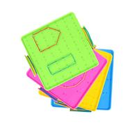 Homoyoyo Geoplano Circular Educativo 4 - Placa De Uñas para Manipulación Matemática y Gráficos - Ideal para Actividades En El Aula y Desarrollo De Habilidades Matemáticas