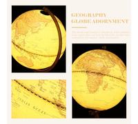 Homoyoyo Globo Terráqueo Vintage de 20 Cm con Luz LED Usb, Adorno Decorativo y Herramienta Didáctica en Inglés para Oficina y Hogar, Globo Geográfico Educativo Compacto