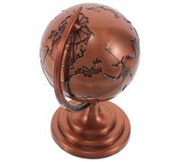 Homoyoyo Globo Terráqueo Vintage de Metal Giratorio para Escritorio, Mini Tamaño Rojo Cobre, Adorno Decorativo Educativo para Oficina y Hogar, Esfera Retro para Decoración de Mesa