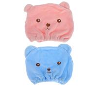 Homoyoyo Gorros De Ducha Absorbentes Para Secar El Cabello 2 Unidades Tamaño Infantil De Poliéster Ultrarresistentes Para Niñas Uso Baño y Viaje Colores Rosa y Azul