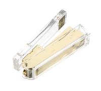Homoyoyo Grapadora Compacta Transparente Tamaño Pequeño Multifunción para Oficina y Aula, Material de Oficina de Alta Resistencia en Acrílico Dorado