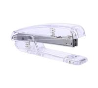 Homoyoyo Grapadora de Escritorio Transparente y Plateada, Máquina Grapadora Manual de Plástico, Suministros de Oficina para Escuela y Hogar, Accesorios de Encuadernación Grapas Suaves