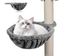 Homoyoyo Hamaca para Gatos de Tela Suave Gris 30 Cm, Cesta Colgante Profunda para Árbol Rascador, Accesorio Cómodo y Espacioso para Descanso y Siesta de Gatos