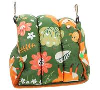 Homoyoyo Hamaca para Pájaros de Felpa Gruesa y Cálida, Nido Colgante de Algodón, Tamaño S Verde Bosque, Cama para Loros y Periquitos en Jaula para Invierno