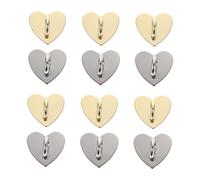 Homoyoyo Hebillas Decorativas de Corazón para Funda Móvil Autoadhesivas, Accesorios DIY para Carcasas, Metal Durable en Color Dorado y Plateado, 12 Piezas Pequeñas para Personalizar Teléfono Móvil