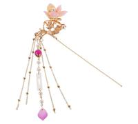 Homoyoyo Horquilla Rosa de Perlas Estilo Retro Chino Clip con Paso y Flecos para Mujer Accesorio Tradicional para Bodas y Festivales