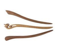 Homoyoyo Horquillas Chinas Vintage de Madera Verde Sándalo, 3 Piezas, Palillos para Pelo Recogido Estilo Retro, Tallado Artesanal, Accesorio Ligero para Moños y Uso Diario