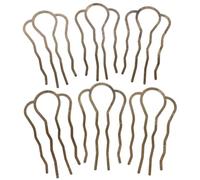 Homoyoyo Horquillas Metálicas Cabello en Forma de U 6 Piezas Color Bronce Peines Laterales para Moños Soporte Resistente para Recogidos en Fiestas y Uso Diario