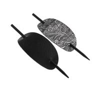 Homoyoyo Horquillas Pelo Ovaladas Vintage 2 Piezas Tamaño Largo Fijación Firme Mujeres Accesorios para Cabello Largo Uso Diario Negro y Gris Pu