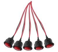 Homoyoyo Interruptor de Botón Pulsador Momentáneo Autolock Redondo 12 Mm 5 Piezas 12-24v Dc para Controles Eléctricos E Industriales, Pequeño Interruptor para Automoción y Circuitos