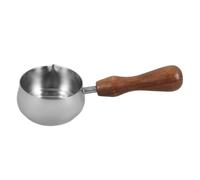 Homoyoyo Jarra Pequeña de Leche con Mango de Madera Ergonómico Jarra Espumadora para Café Espresso Leche y Salsa Diseño Elegante para Hogar y Cafetería