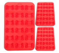 Homoyoyo Juego 3 Moldes Silicona Forma Hueso Rojo Aptos Horno y Congelador Bandeja Cubitos Hielo para Cupcake Mousse Chocolate y Gelatina Molde Multiusos para Repostería y Bricolaje