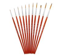 Homoyoyo Juego de 11 Pinceles Portátil de Dibujo Lineal de Nylon Mango Largo, Superficie Suave y Tubo de Cobre para Acuarelas y Gouaches para Profesionales y Principiantes