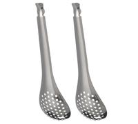 Homoyoyo Juego de 2 Cucharas Coladoras Ranuradas de Acero Inoxidable 304 Mini Cucharón Colador para Pasta y Escurridor de Grasa Utensilios de Cocina para Uso Doméstico y Profesional