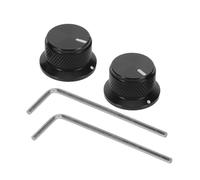 Homoyoyo Juego de 2 Perillas de Volumen Giratorias de Aluminio Negras para Guitarra Eléctrica, Amplificadores, Tapas de Potenciómetro de Control de Audio Precisas para Ajuste de Sonido