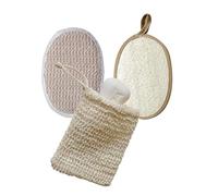 Homoyoyo Juego de 3 Piezas de Aplicadores de Loción de Lufa Natural para Baño y Spa, Exfoliante Corporal Beige para Eliminar Células Muertas y Limpiar Folículos en Ducha