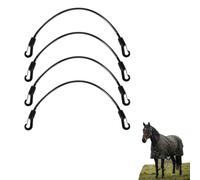 Homoyoyo Juego de 4 mantas elásticas para caballos, correas para las piernas, clips de doble cara, elásticos, cuerdas de repuesto para manta al aire libre, caballos, fácil colocación, fijación segura