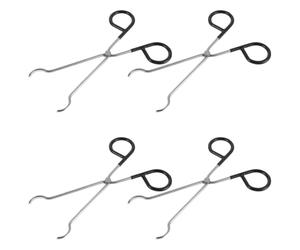 Homoyoyo Juego de 4 Pinzas de Acero Inoxidable para Moxibustión Abrazaderas Pequeñas Multifunción Mango Largo Resistente al Calor Portarrollos de Moxa Portátil para Terapia de Bienestar