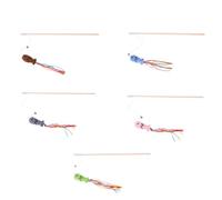 Homoyoyo Juego de 5 Palos de Gato Peluche y Cintas, Juguete Interactivo para Gatos Que Alivia el Estrés y Ejercita, Regalo Ideal para Dueños de Mascotas Varios Estilos