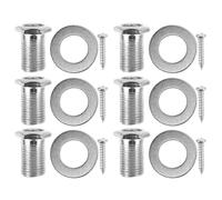 Homoyoyo Juego de 6 Tuercas de Afinación, Arandelas y Tornillos para Cejuela de Guitarra Acústica, Accesorios de Instalación Cromados para Guitarra Folk, Piezas de Repuesto para Luthiers