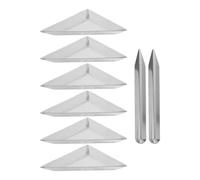Homoyoyo Juego de Bandejas de Pesaje de Acero Inoxidable, 6 Platos Triangulares de 83 Mm y 2 Palas Metálicas de 14,7 Cm X 1,7 Cm para Báscula de Laboratorio y Joyería, Mini Bandejas