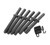 Homoyoyo Juego de Brocas para Martillo Neumático 7 Piezas con Cabezas Semihuecas y Sólidas Resorte Amortiguador Accesorios Resistentes para Remachadora Neumática y Uso Industrial