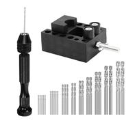 Homoyoyo Juego de Brocas para Taladro Manual de 27 Piezas Acero Resistente Mini Taladro Negro y Abrazadera para Perforar Nueces Bodhi Herramienta Portátil para Manualidades y Tallado