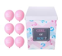 Homoyoyo Juego de cajas de globos de revelación de género, globos rosas y para decoraciones de ducha, suministros de fiesta de divulgación de género para niños y