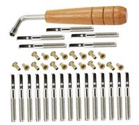 Homoyoyo Juego de Clavijas para Arpa de Lira, 20 Pasadores de Cuerda 20 Remaches de Metal Duradero, 1 Llave para Ajuste, Accesorio Profesional para Instrumentos Musicales de Cuerda,