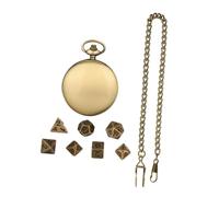 Homoyoyo Juego De Dados Pequeños, Accesorios De Juego, Dados De Múltiples Caras De Metal con Caja De Reloj De Bolsillo, 1 Juego