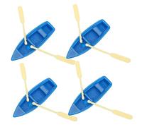 Homoyoyo Juego De Decoración De Micro Paisaje Náutico - Bote De Madera con Remos y Elementos De Pesca - Ideal para Oficina y Escritorio 4 Piezas En Resina