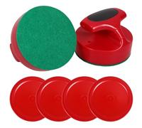 Homoyoyo Juego de Discos de Hockey sobre Hielo de Plástico Rojo 94 Mm Fieltro 2 Unidades y 64 Mm 4 Discos para Mesa de Aire, Accesorios para Hockey de Aire, Piezas de Repuesto para Juego