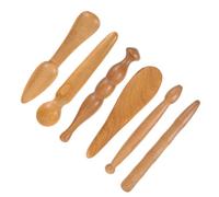 Homoyoyo Juego de Herramientas Gua Sha de Madera Natural 6 Piezas para Masaje Corporal y Facial Multifuncional, Palo de Masaje Estable para Cuidado de Piel, Relajación Muscular y Spa