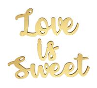 Homoyoyo Juego de Letras de Madera Grandes Love Is Sweet Color Dorado para Decoración de Mesas Bodas Aniversarios y Recepciones Centro de Mesa Rústico para Eventos Obsequios