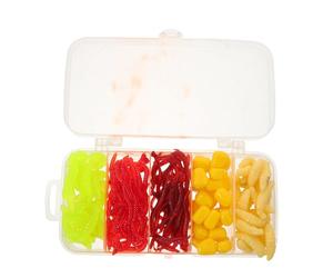 Homoyoyo Juego de Señuelos Blandos para Pesca 160 Piezas, Cebos Artificiales de Gusano y Maíz Realistas de Silicona, para Lubina, Trucha y Carpa en Agua Dulce y Salada, Portátil y Fácil