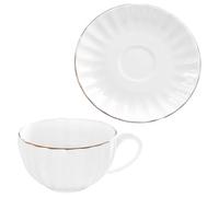 Homoyoyo Juego de Taza de Café y Platillo, Taza de Cerámica en Color Claro, 1 Set, para Agua y Chocolate Caliente, Estilo Europeo y Retro, para Café y Restaurante
