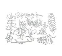 Homoyoyo Juego de Troqueles para Cortar Hojas en Acero al Carbono, Plantilla Manualidades Diy, Set de Moldes Plateados para Álbumes, Tarjetas y Scrapbooking, Herramienta para Estampar