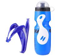 Homoyoyo Juego Portabidones para Bicicleta de Montaña Azul, Botella de Plástico Ligera 500 Ml Soporte Resistente, Accesorios Ciclismo para Hidratación al Aire Libre