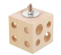 Homoyoyo Juguete de Madera para Pájaros y Loros para Masticar, Soporte para Jaula Diseño Beige Que Desarrolla la Coordinación y Fomenta el Hábito de Morder